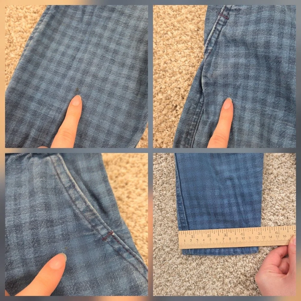 OshKosh B'Gosh vintage Blue Check Plaid toddler overalls 4T Made In USA 80s 90s